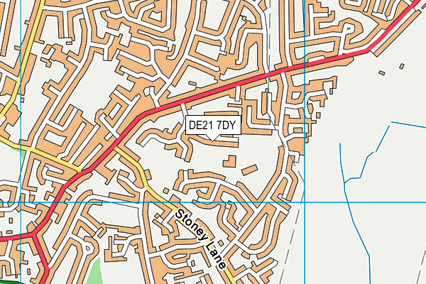 DE21 7DY map - OS VectorMap District (Ordnance Survey)