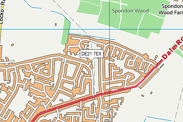DE21 7EX map - OS VectorMap District (Ordnance Survey)