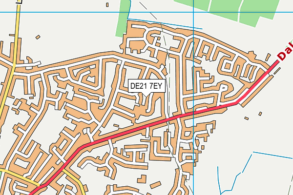 DE21 7EY map - OS VectorMap District (Ordnance Survey)