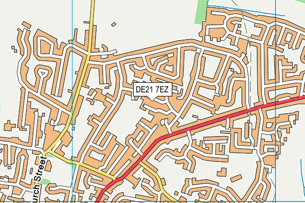 DE21 7EZ map - OS VectorMap District (Ordnance Survey)