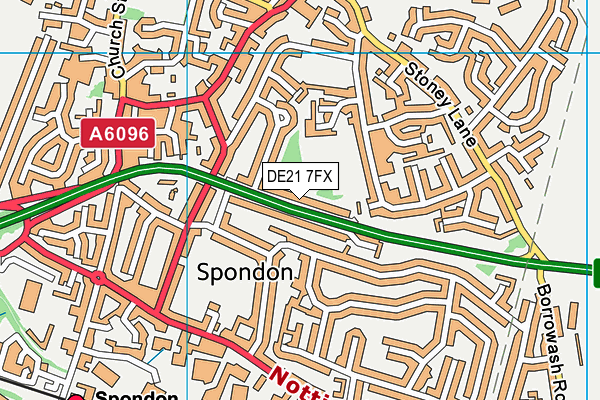 DE21 7FX map - OS VectorMap District (Ordnance Survey)