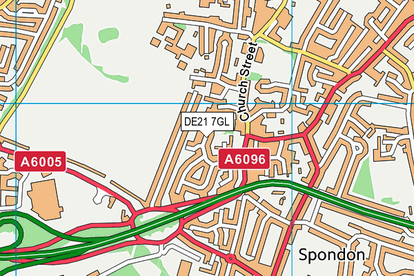 DE21 7GL map - OS VectorMap District (Ordnance Survey)