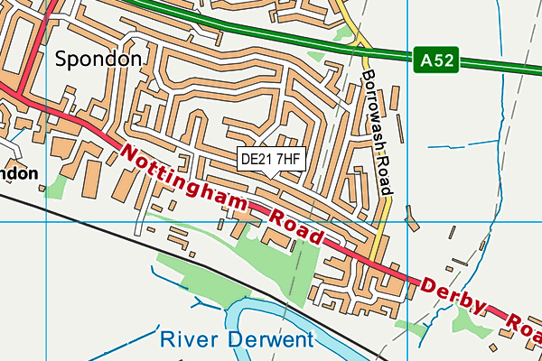 DE21 7HF map - OS VectorMap District (Ordnance Survey)