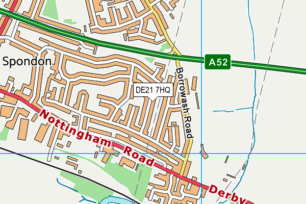 DE21 7HQ map - OS VectorMap District (Ordnance Survey)