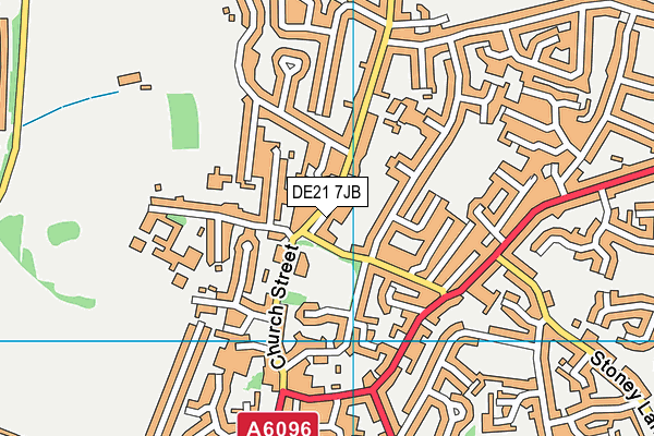DE21 7JB map - OS VectorMap District (Ordnance Survey)