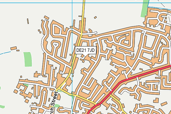 DE21 7JD map - OS VectorMap District (Ordnance Survey)
