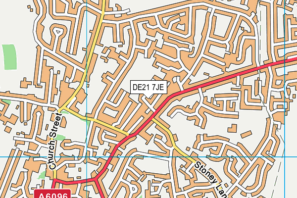 DE21 7JE map - OS VectorMap District (Ordnance Survey)