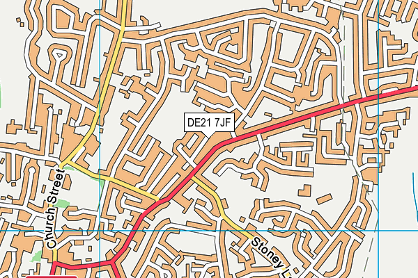 DE21 7JF map - OS VectorMap District (Ordnance Survey)