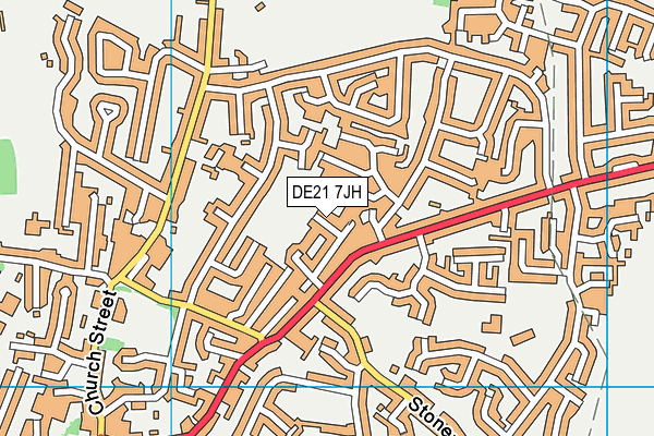 DE21 7JH map - OS VectorMap District (Ordnance Survey)