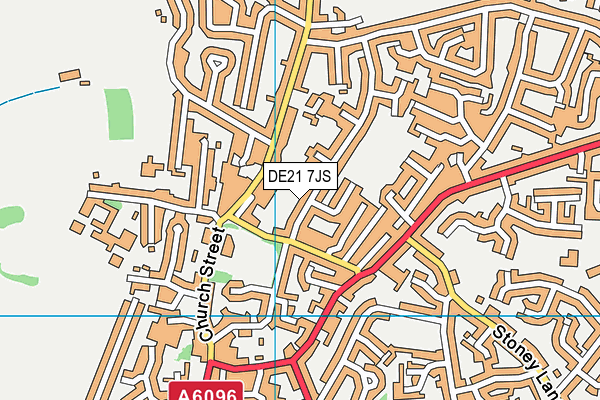 DE21 7JS map - OS VectorMap District (Ordnance Survey)