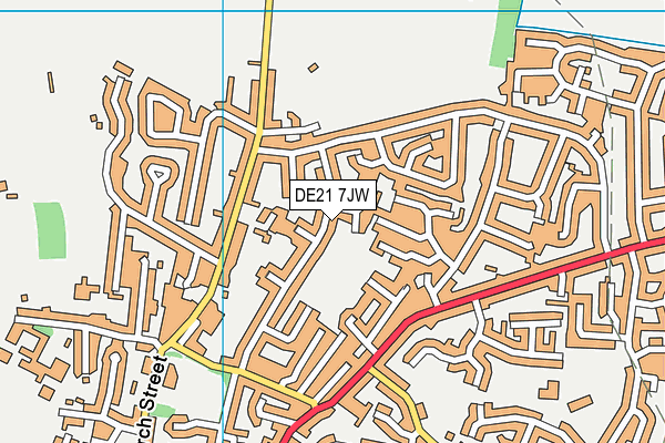 DE21 7JW map - OS VectorMap District (Ordnance Survey)