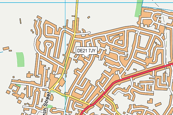 DE21 7JY map - OS VectorMap District (Ordnance Survey)