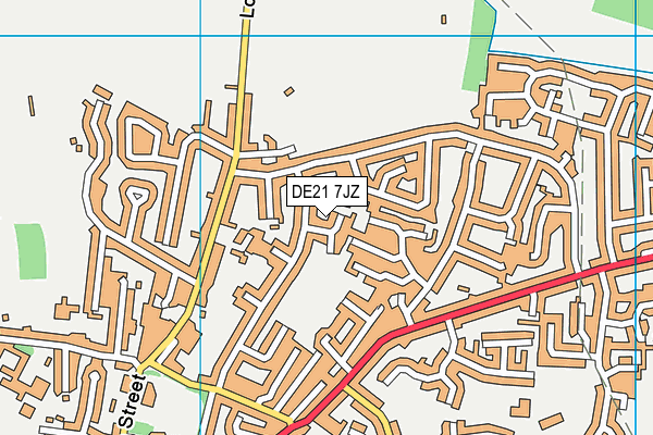 DE21 7JZ map - OS VectorMap District (Ordnance Survey)