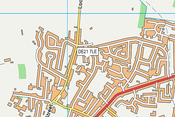 DE21 7LE map - OS VectorMap District (Ordnance Survey)