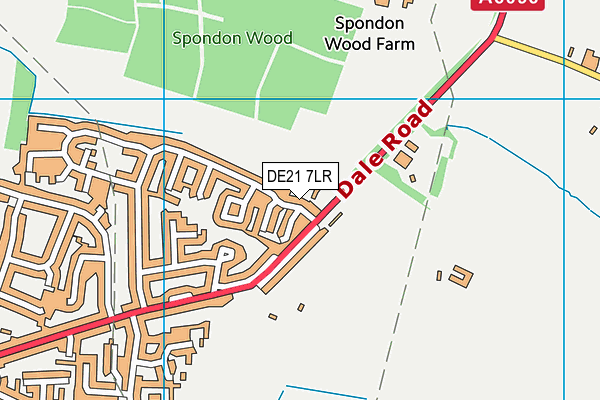 DE21 7LR map - OS VectorMap District (Ordnance Survey)