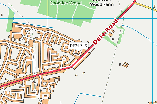 DE21 7LS map - OS VectorMap District (Ordnance Survey)