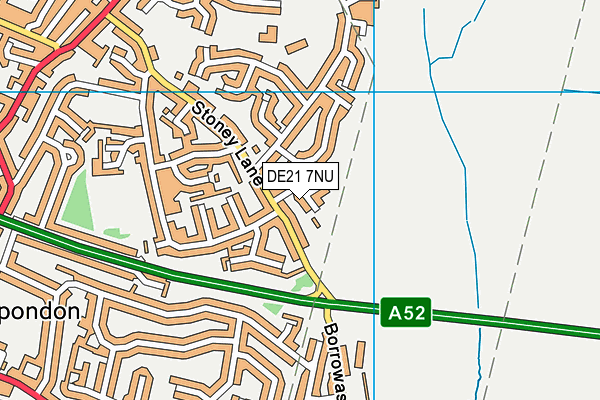 DE21 7NU map - OS VectorMap District (Ordnance Survey)