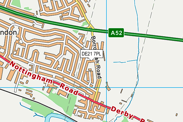 DE21 7PL map - OS VectorMap District (Ordnance Survey)