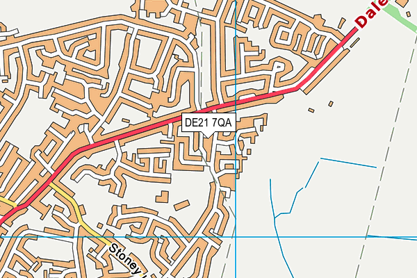DE21 7QA map - OS VectorMap District (Ordnance Survey)
