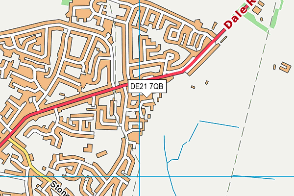 DE21 7QB map - OS VectorMap District (Ordnance Survey)