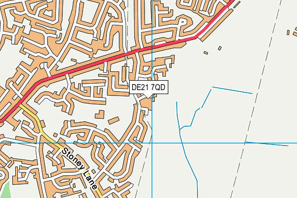 DE21 7QD map - OS VectorMap District (Ordnance Survey)