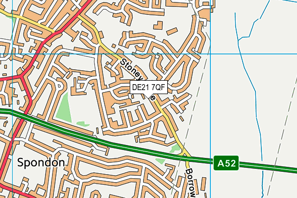 DE21 7QF map - OS VectorMap District (Ordnance Survey)