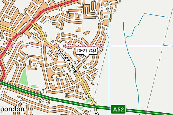 DE21 7QJ map - OS VectorMap District (Ordnance Survey)