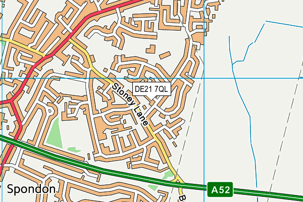 DE21 7QL map - OS VectorMap District (Ordnance Survey)