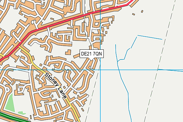 DE21 7QN map - OS VectorMap District (Ordnance Survey)