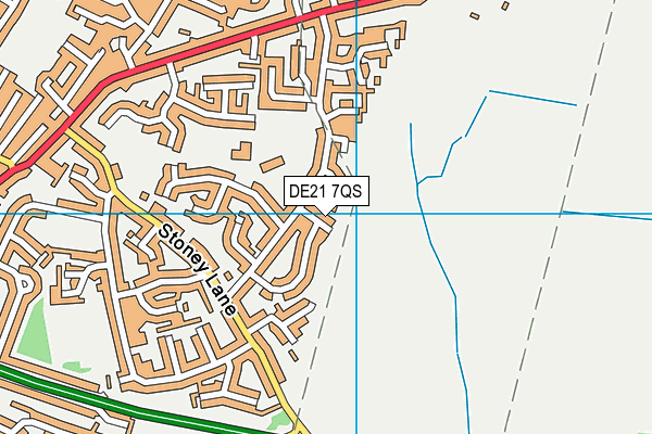 DE21 7QS map - OS VectorMap District (Ordnance Survey)