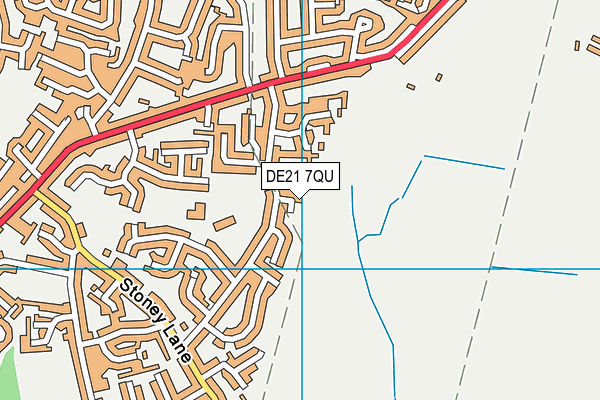 DE21 7QU map - OS VectorMap District (Ordnance Survey)