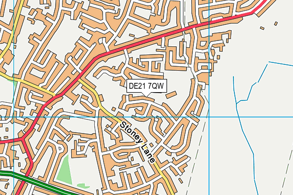 DE21 7QW map - OS VectorMap District (Ordnance Survey)