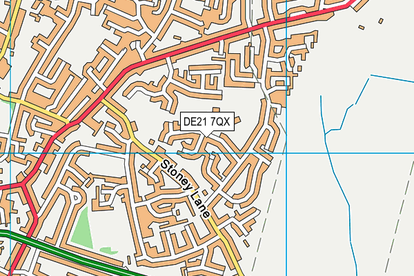 DE21 7QX map - OS VectorMap District (Ordnance Survey)