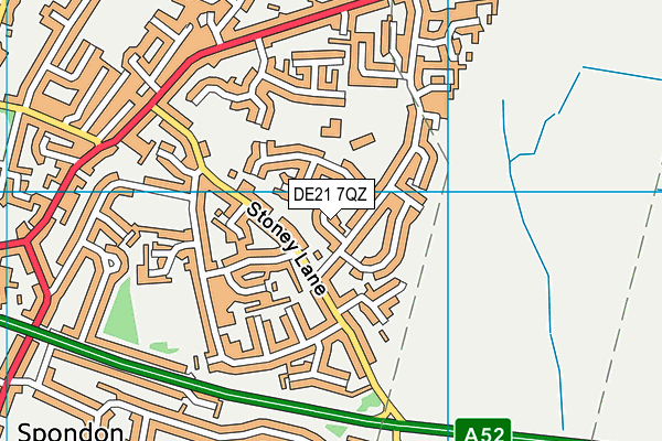 DE21 7QZ map - OS VectorMap District (Ordnance Survey)