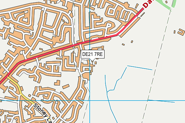 DE21 7RE map - OS VectorMap District (Ordnance Survey)