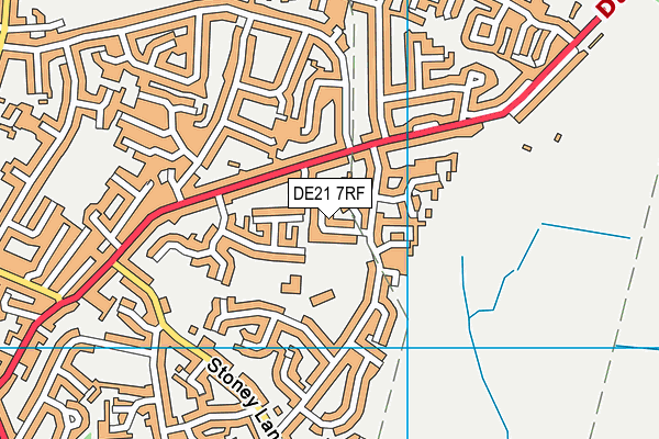 DE21 7RF map - OS VectorMap District (Ordnance Survey)