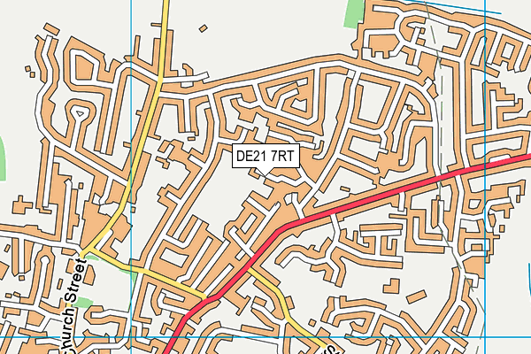 DE21 7RT map - OS VectorMap District (Ordnance Survey)