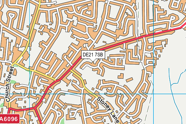 DE21 7SB map - OS VectorMap District (Ordnance Survey)