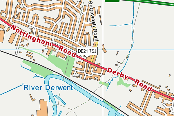 DE21 7SJ map - OS VectorMap District (Ordnance Survey)
