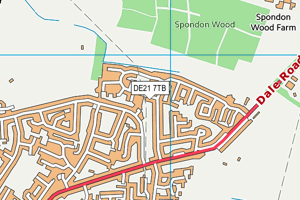 DE21 7TB map - OS VectorMap District (Ordnance Survey)