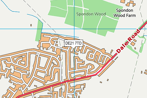 DE21 7TD map - OS VectorMap District (Ordnance Survey)