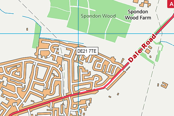 DE21 7TE map - OS VectorMap District (Ordnance Survey)