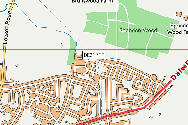 DE21 7TF map - OS VectorMap District (Ordnance Survey)