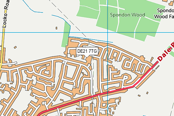 DE21 7TG map - OS VectorMap District (Ordnance Survey)