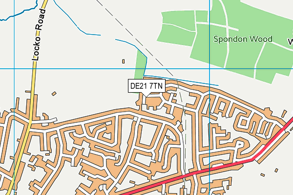 DE21 7TN map - OS VectorMap District (Ordnance Survey)
