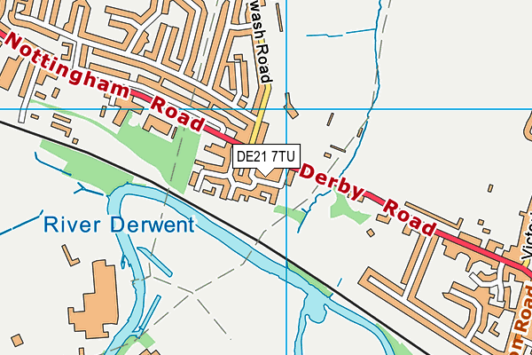 DE21 7TU map - OS VectorMap District (Ordnance Survey)