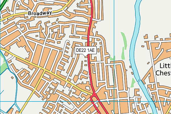 DE22 1AE map - OS VectorMap District (Ordnance Survey)