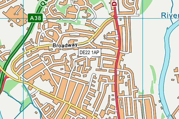 DE22 1AP map - OS VectorMap District (Ordnance Survey)