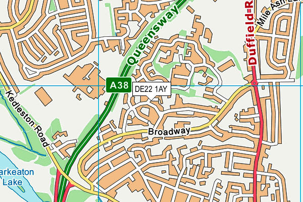 DE22 1AY map - OS VectorMap District (Ordnance Survey)