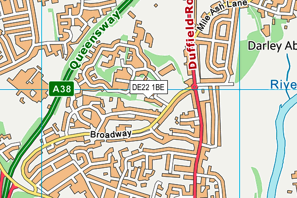 DE22 1BE map - OS VectorMap District (Ordnance Survey)